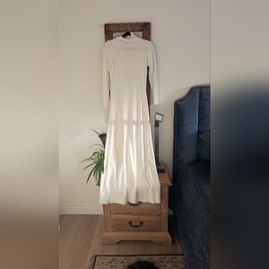 Chic Cream Long Sleeve Maxi Dress